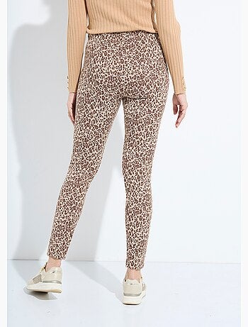 Legging jacquard peau de bête taille élastiquée