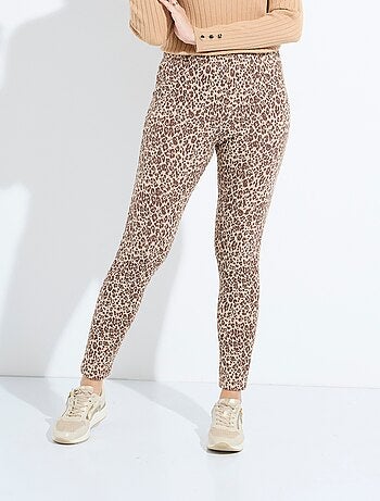 Legging imprimé léopard taille élastiquée - afibel