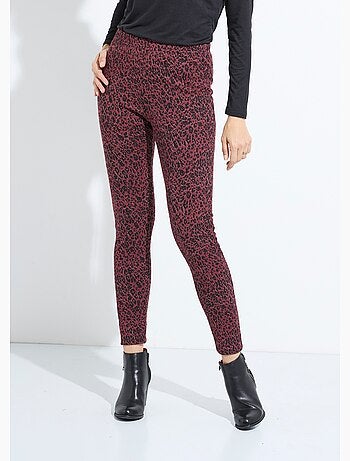 Legging jacquard peau de bête taille élastiquée