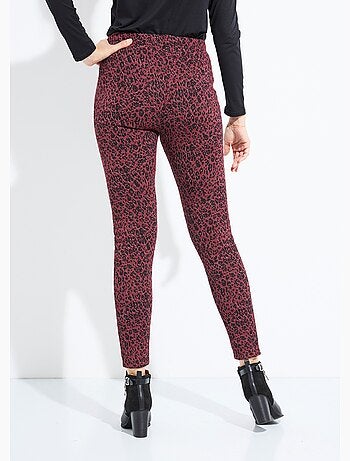 Legging jacquard peau de bête taille élastiquée