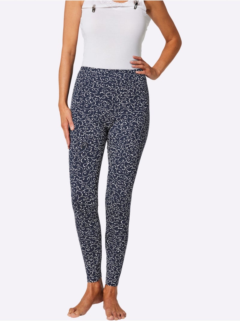 Legging Jersey Fin - Taille Courte - Witt - Lot de 2 Bleu marine - Kiabi