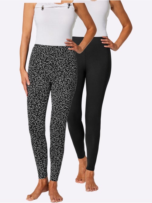 Legging Jersey Fin - Taille Standard - Witt - Lot de 2 - Kiabi