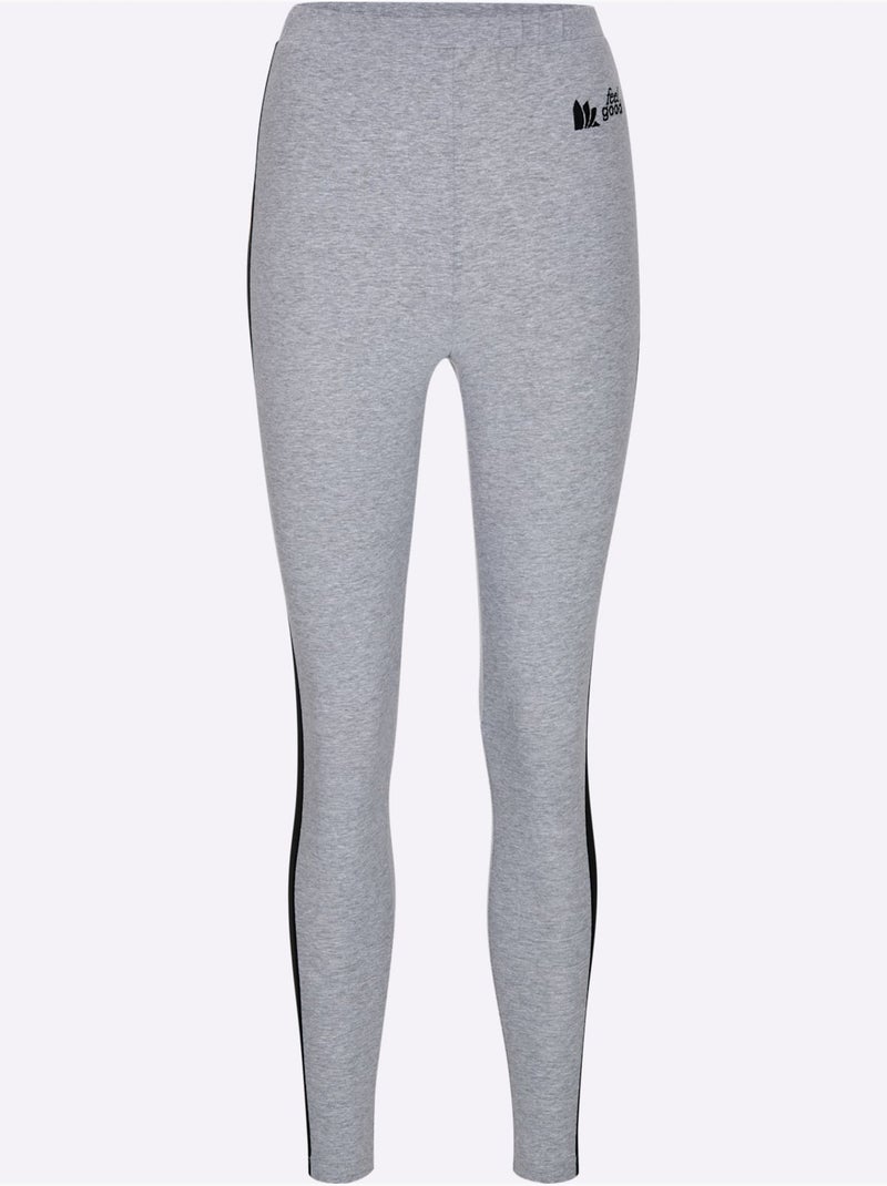 Legging Jersey Fin - Taille Standard - Witt Gris Noir - Kiabi
