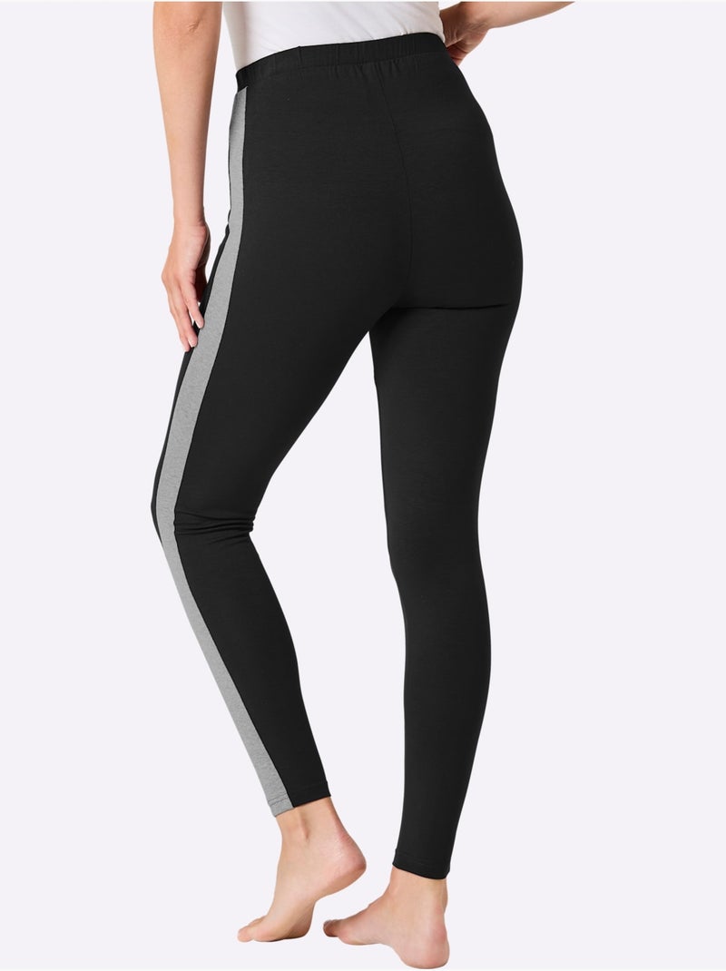 Legging Jersey Fin - Taille Standard - Witt Noir Gris - Kiabi