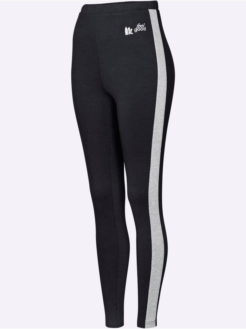 Legging Jersey Fin - Taille Standard - Witt Noir Gris - Kiabi
