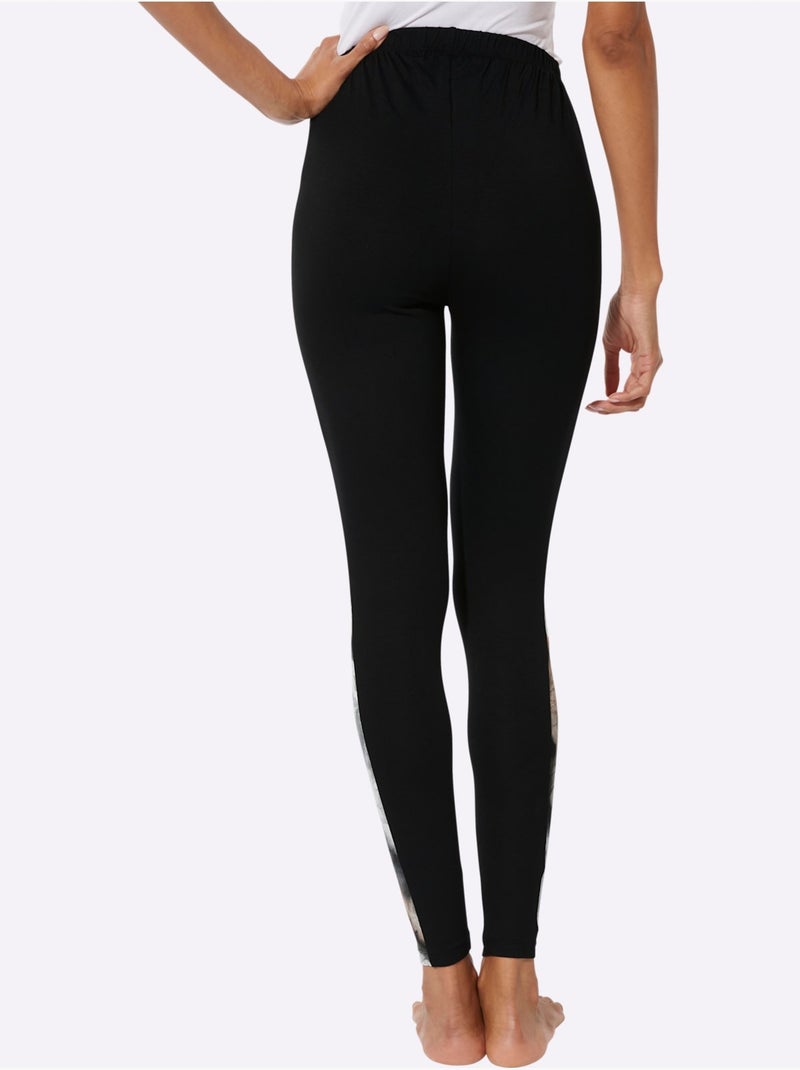 Legging Jersey Fin - Taille Standard - Witt Noir Jaune - Kiabi