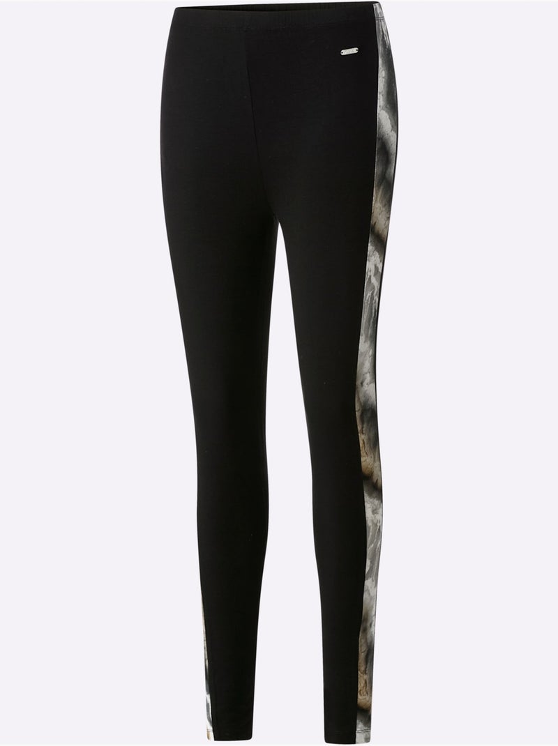 Legging Jersey Fin - Taille Standard - Witt Noir Jaune - Kiabi