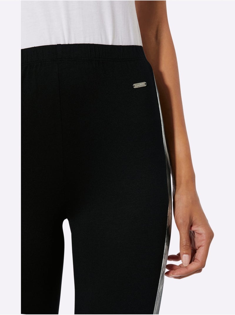 Legging Jersey Fin - Taille Standard - Witt Noir Jaune - Kiabi