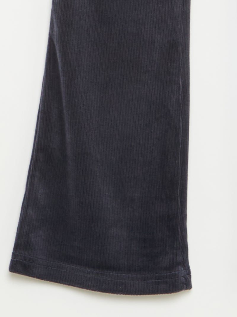 Legging large en velours Noir - Kiabi