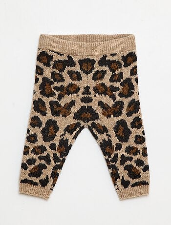 Legging léopard en tricot