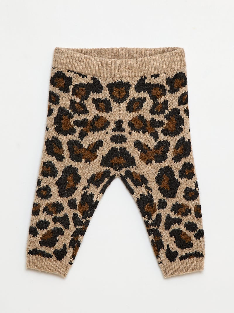Legging léopard en tricot Beige Bébé fille Kiabi