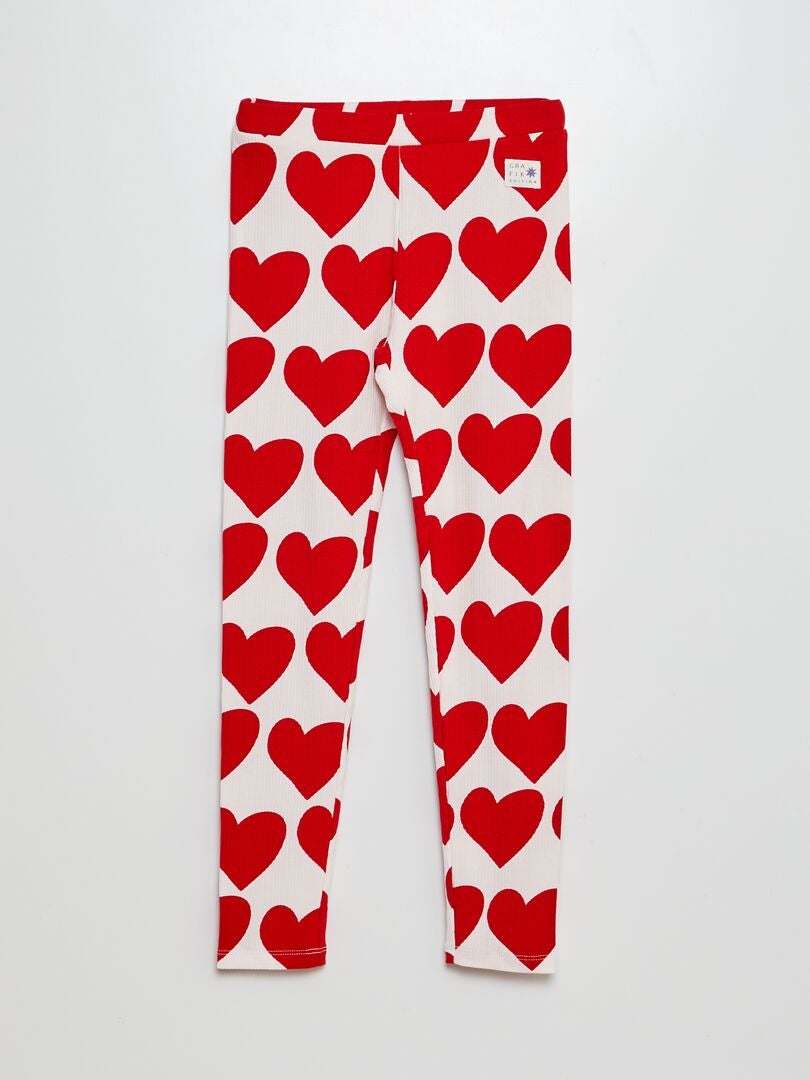 Legging long - Grafik Edition Blanc/rouge - Kiabi