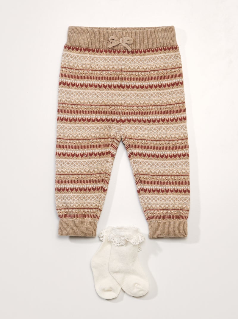 Legging long à motif Beige - Kiabi