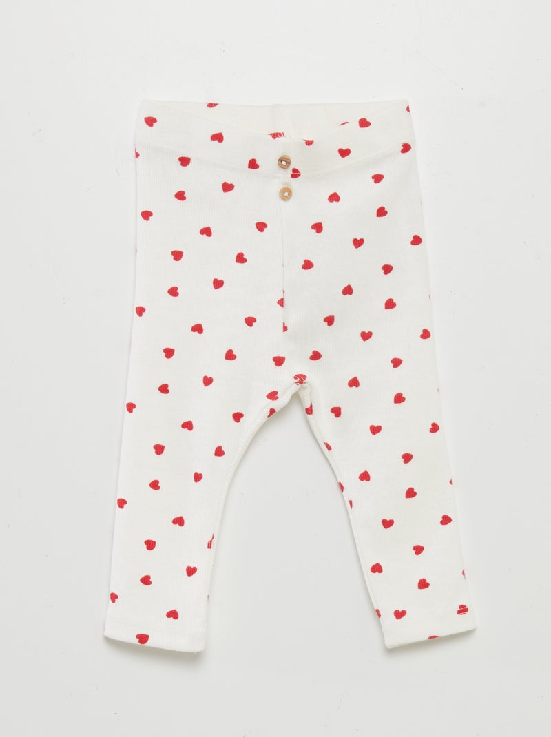 Legging long à motif Blanc coeur - Kiabi