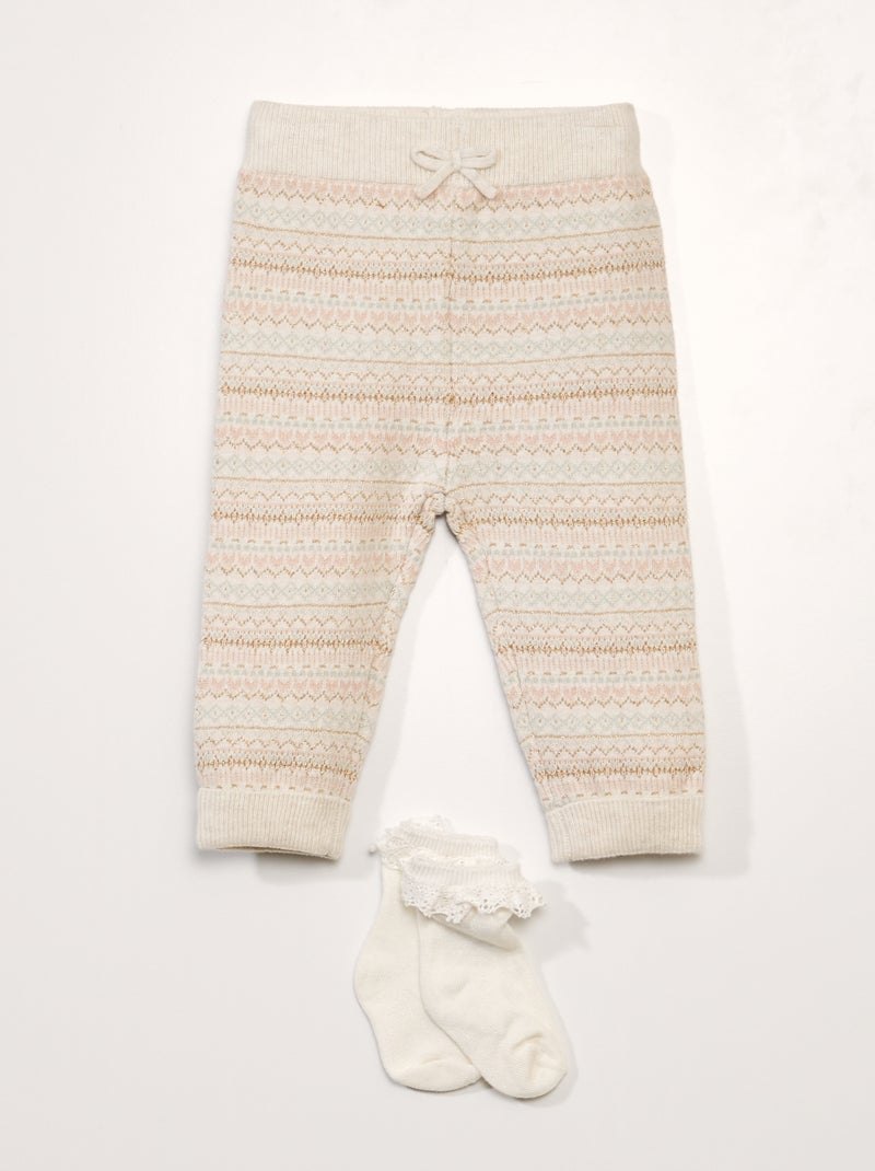 Legging long à motif Ecru - Kiabi