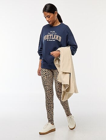 Legging long à motif léopard