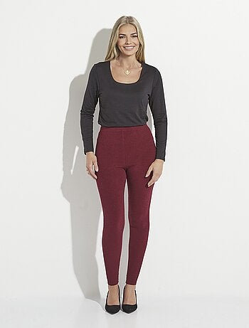 Legging long ceinture élastiqué maille chaude - Afibel