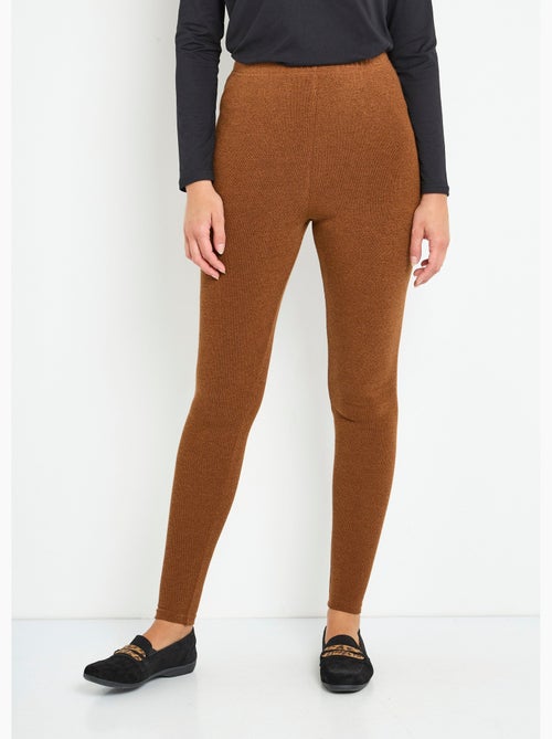 Legging long ceinture élastiqué maille chaude - Afibel - Kiabi