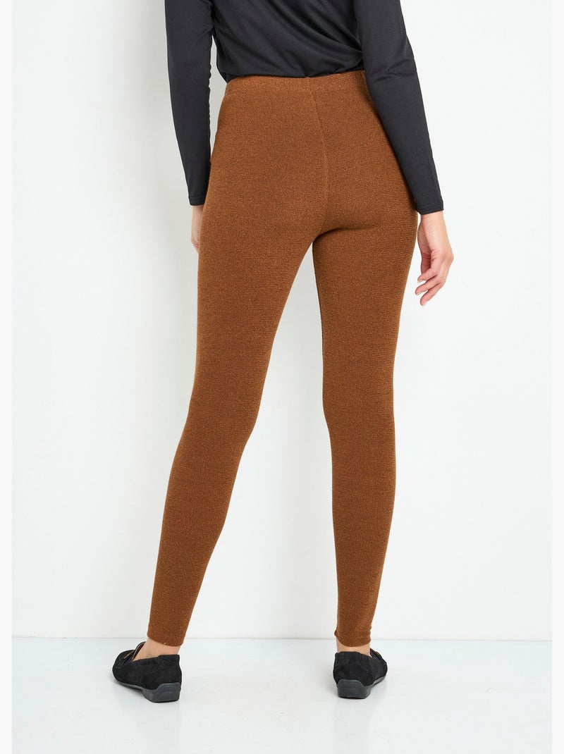Legging long ceinture élastiqué maille chaude - Afibel Ecru - Kiabi