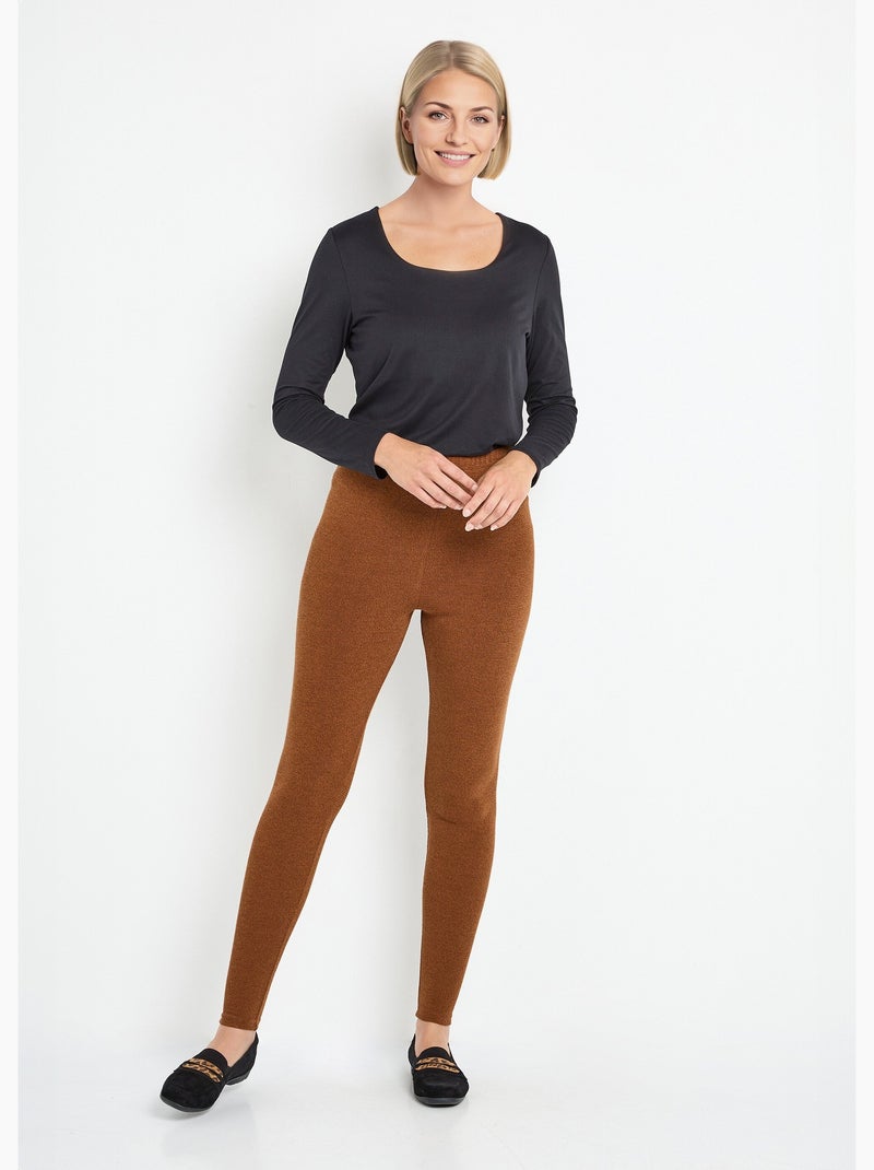Legging long ceinture élastiqué maille chaude - Afibel Ecru - Kiabi