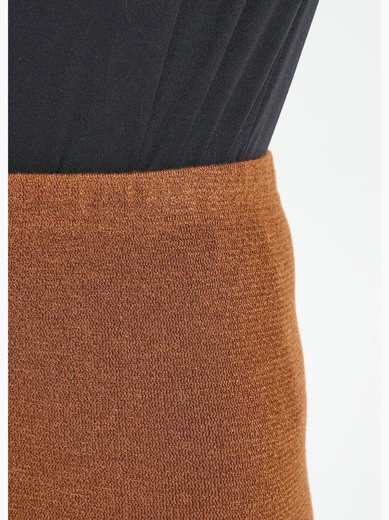 Legging long ceinture élastiqué maille chaude - Afibel Ecru - Kiabi