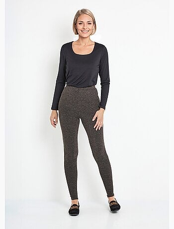 Legging long ceinture élastiqué maille chaude - Afibel