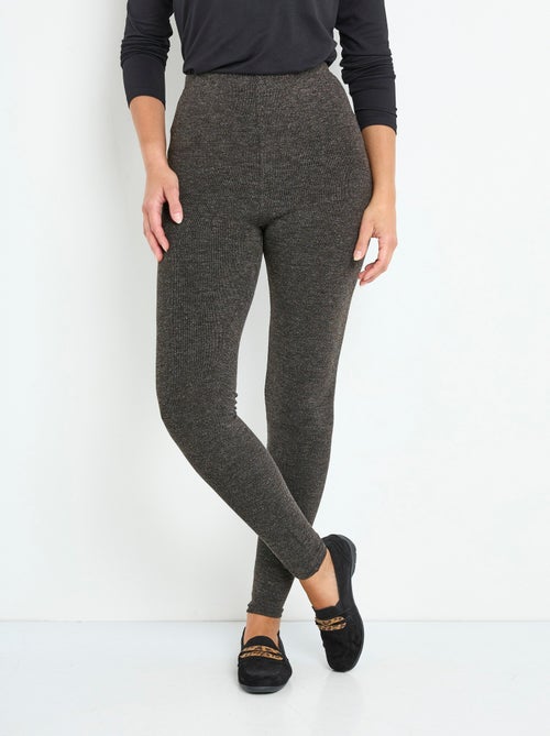 Legging long ceinture élastiqué maille chaude - Afibel - Kiabi
