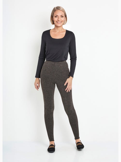 Legging long ceinture élastiqué maille chaude - Afibel - Kiabi