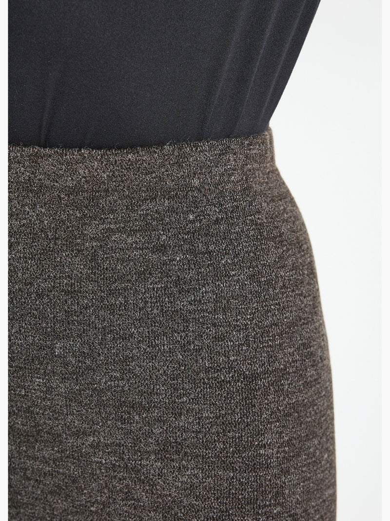 Legging long ceinture élastiqué maille chaude - Afibel Gris chiné - Kiabi