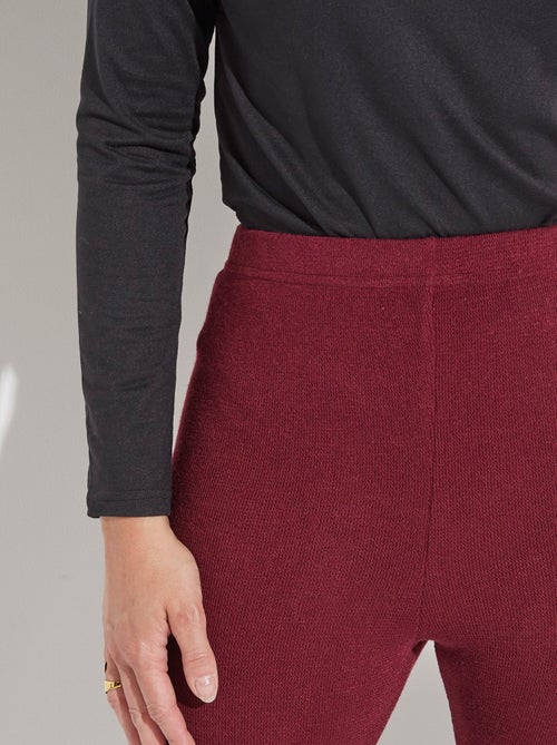 Legging long ceinture élastiqué maille chaude - Kiabi