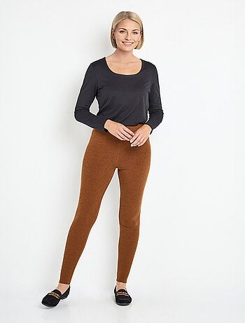Legging long ceinture élastiqué maille chaude