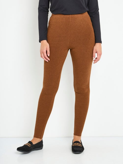Legging long ceinture élastiqué maille chaude - Kiabi