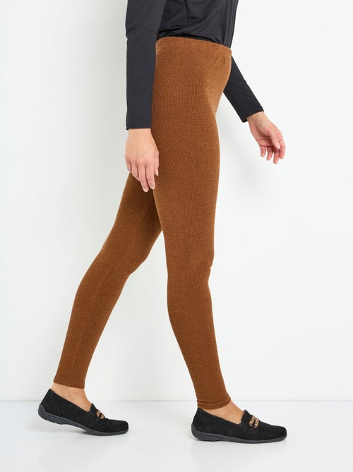 Legging long ceinture élastiqué maille chaude - Kiabi