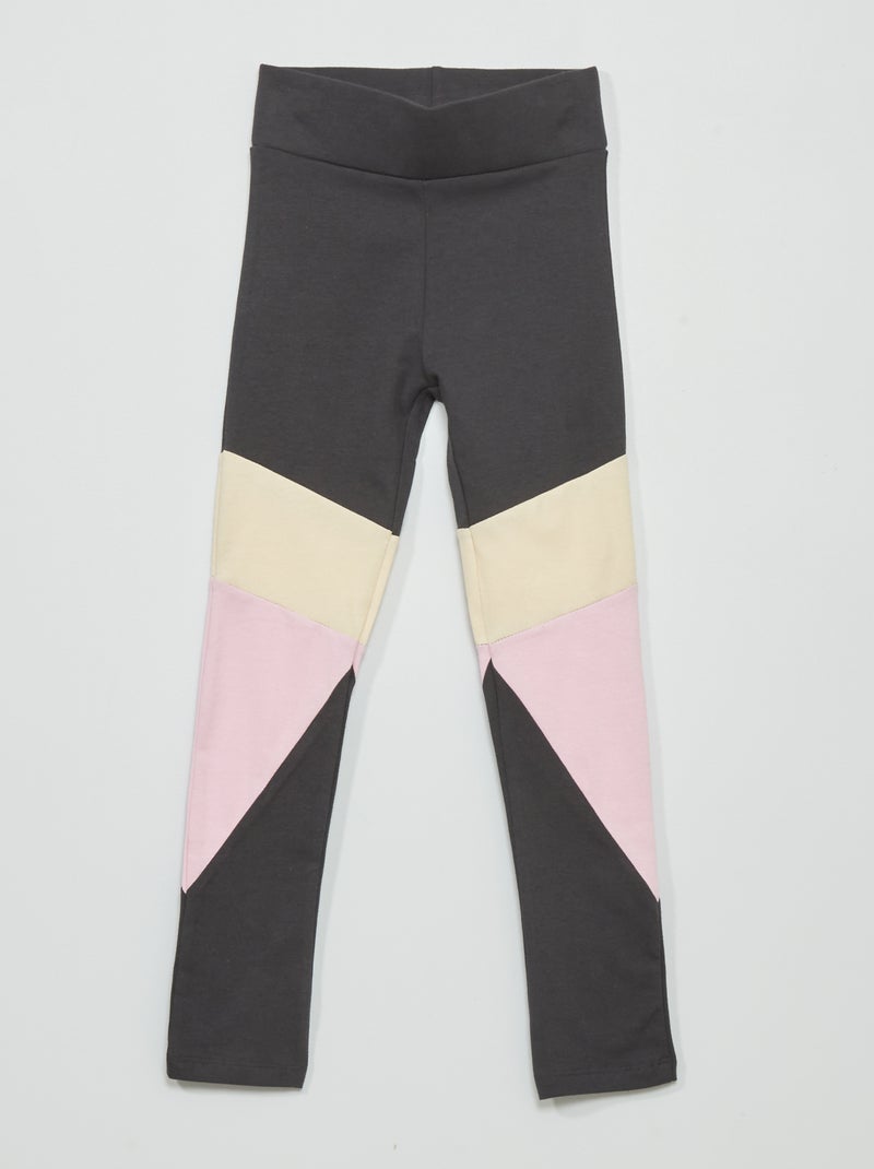Legging long color block gris foncé - Kiabi