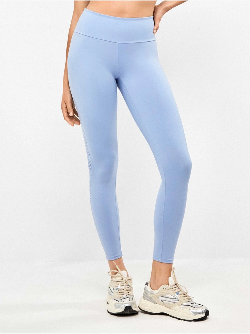 Legging long confectionné dans un tissu modelant qui définit et stylise Bleu - Kiabi