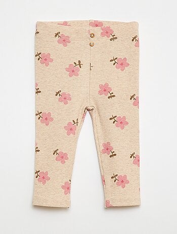 Legging long côtelé à motif