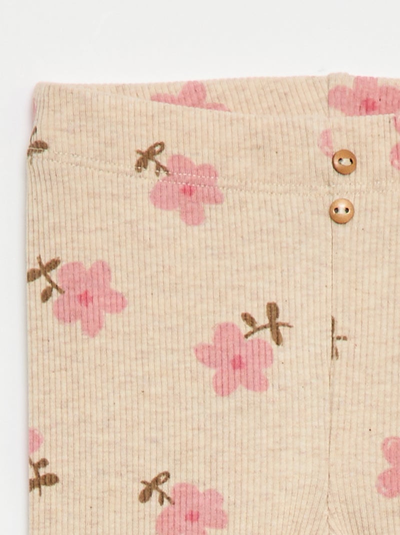 Legging long côtelé à motif Beige - Kiabi