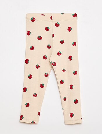 Legging long côtelé à motif