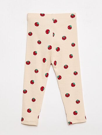 Legging long côtelé à motif