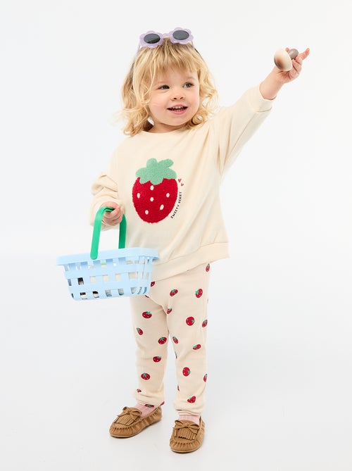 Legging long côtelé à motif - Kiabi