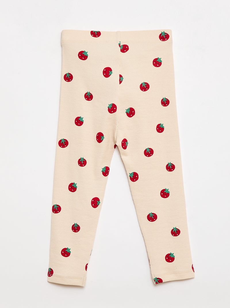 Legging long côtelé à motif Beige - Kiabi
