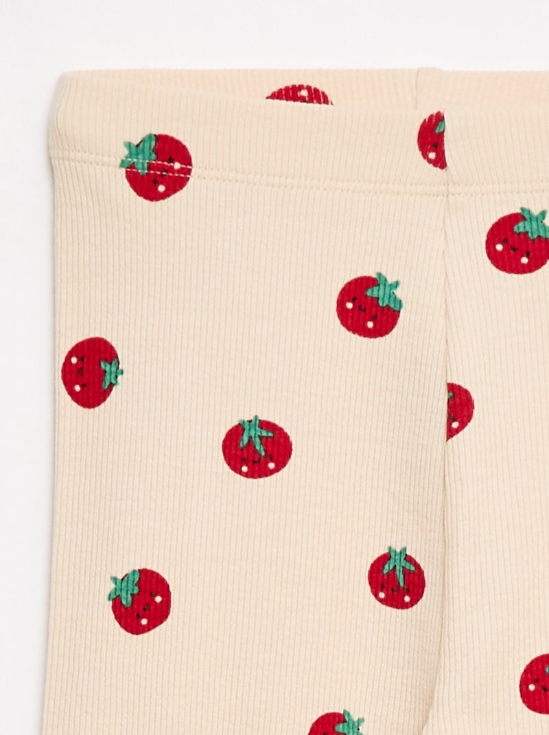 Legging long côtelé à motif Beige - Kiabi