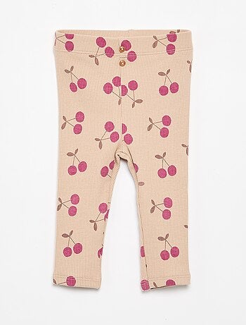 Legging long côtelé à motif