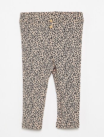 Legging long côtelé à motif