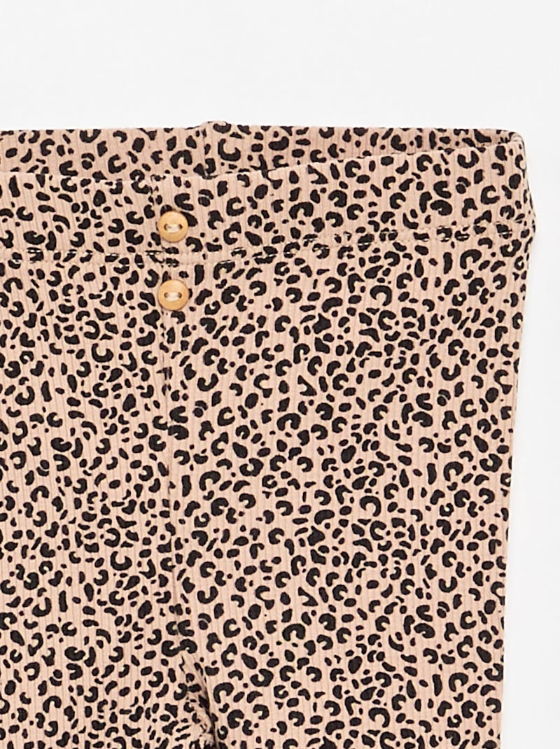 Legging long côtelé à motif Beige - Kiabi