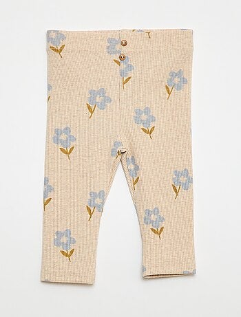 Legging long côtelé à motif