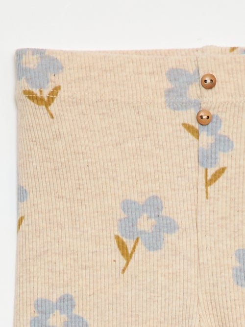 Legging long côtelé à motif - Kiabi
