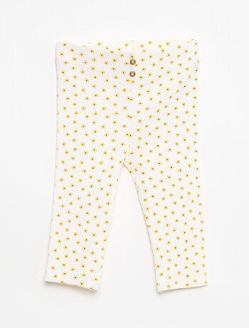 Legging long côtelé à motif