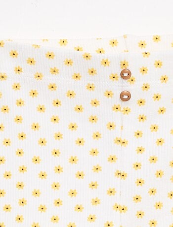 Legging long côtelé à motif