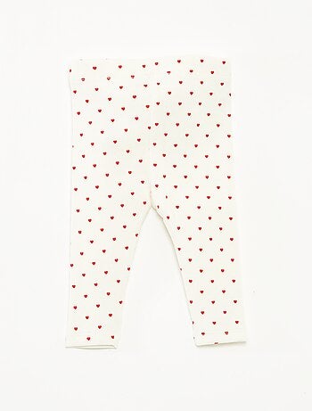 Legging long côtelé à motif